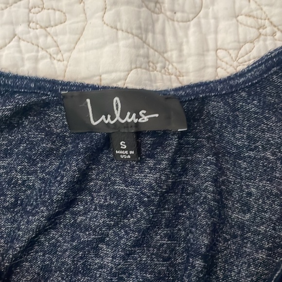 Lulus cropped tank top- navy blue, size small - Picture 3 of 3